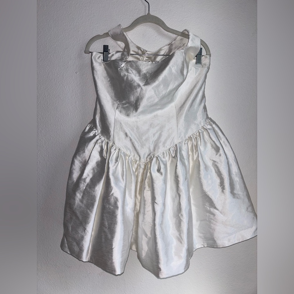 MARE MARE
Drop-waist Fit & Flare Mini Dress In White large - Picture 4 of 7